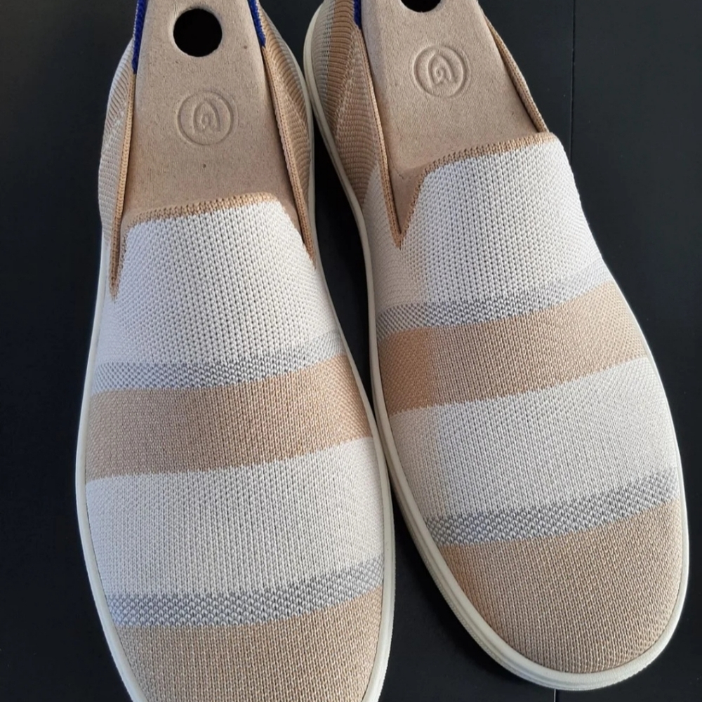 NIB Rothy's Birch Stripe Sneakers Size 9.5